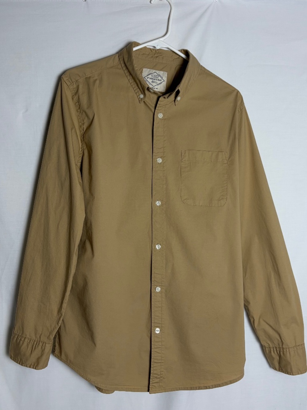 St John's BayTan Oxford Long Sleeve Shirt Mens's M